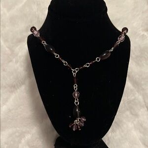 Chic Amethyst Beaded Necklace 16”